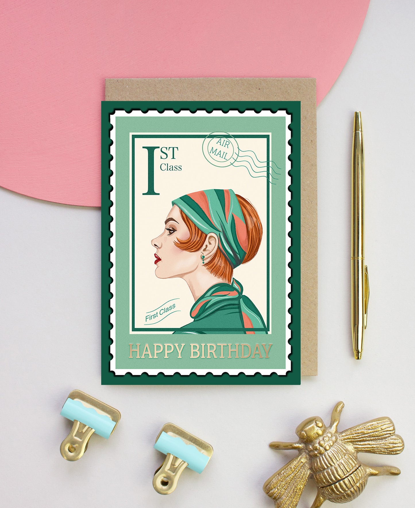 'The Myrtle' Postage Stamp Pin up Card