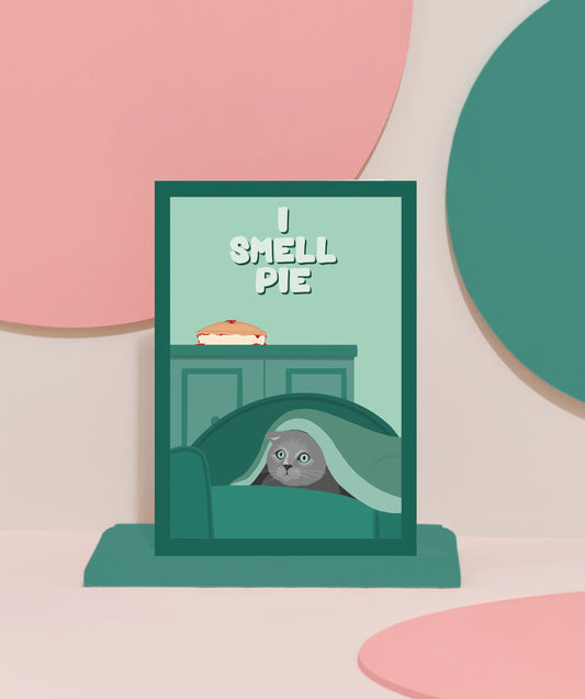 'I smell pie' cat card