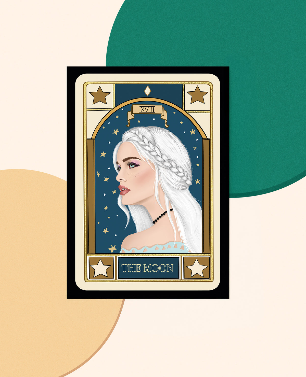Seconds sale imperfect mini art print - The Moon Tarot card