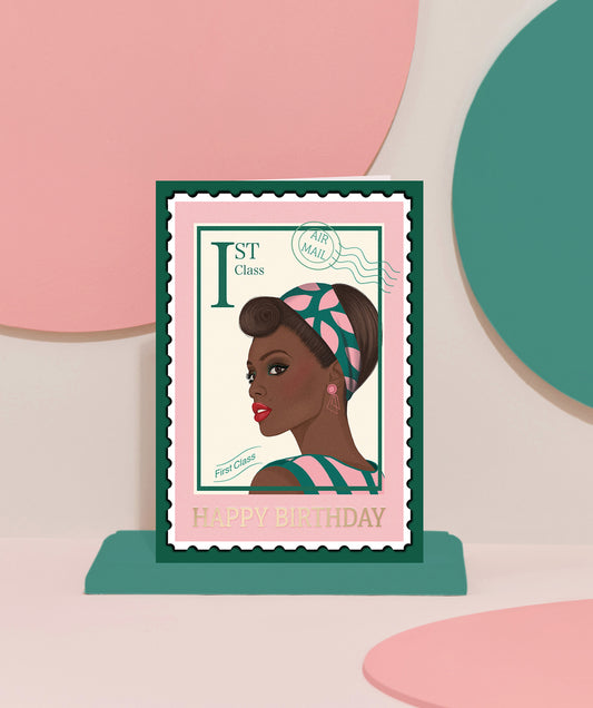 'The Betty' Postage Stamp Pin up Card