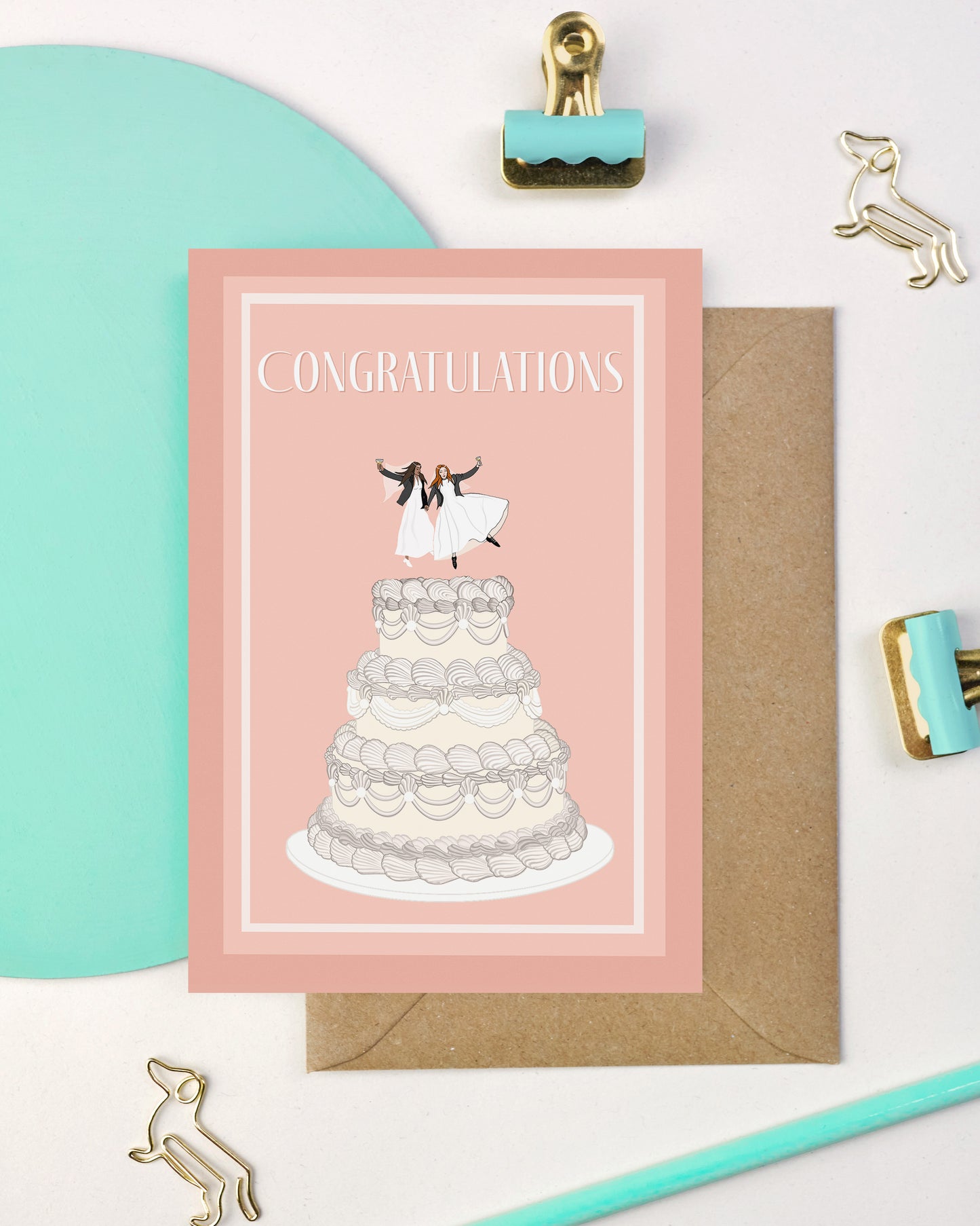 ‘Bride and bride’ congratulations card