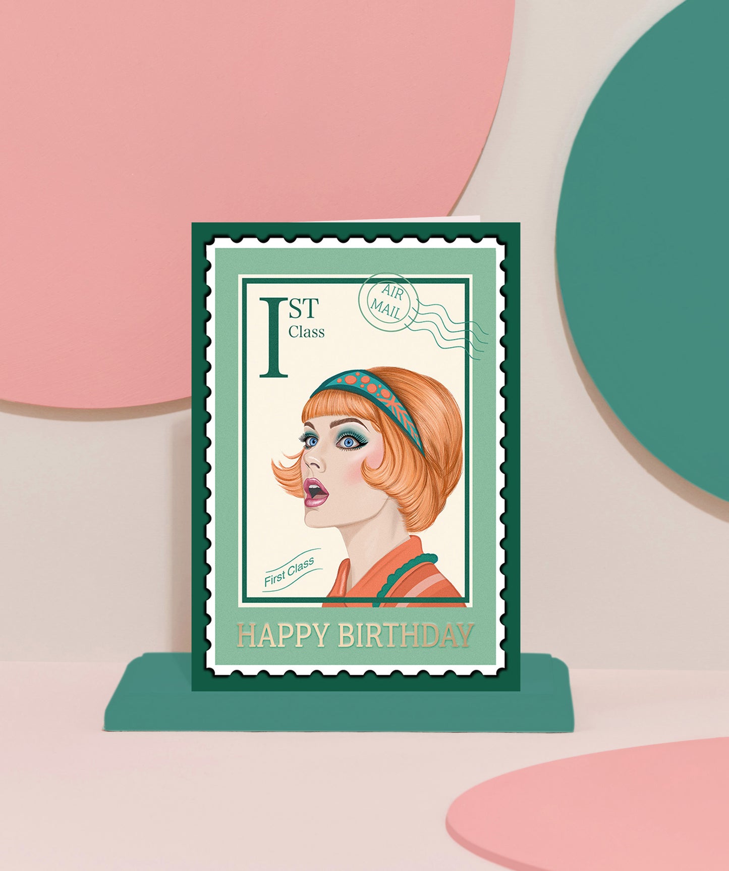 'The Katie' Postage Stamp Pin up Card