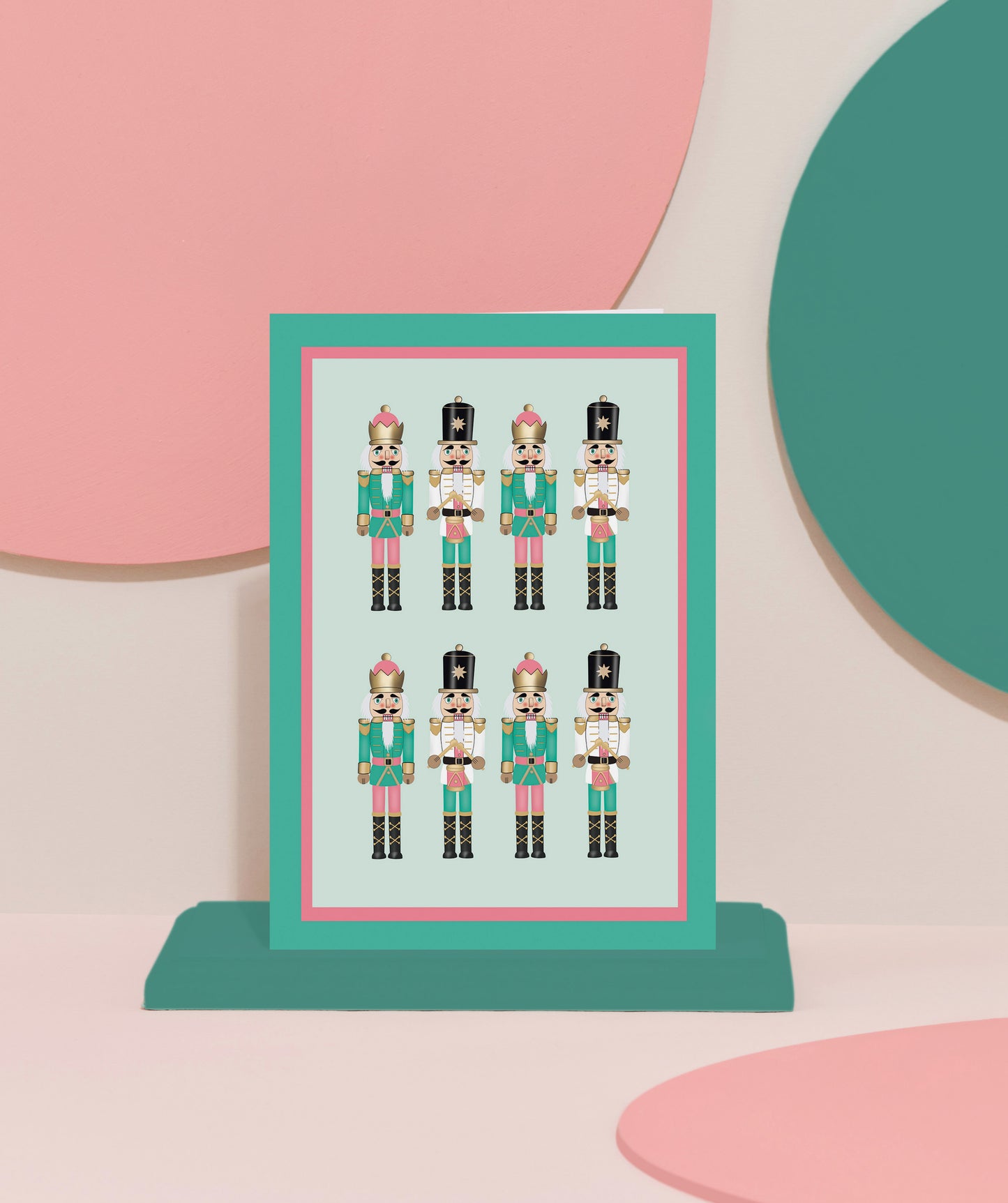 ‘Pink and Mint Nutcracker’ card