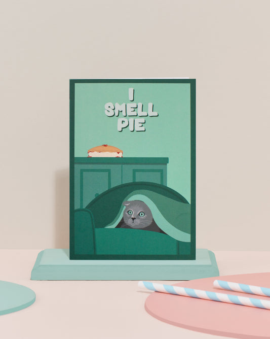 'I smell pie' cat card
