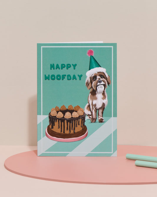 ‘Happy woofday’ card (Green)