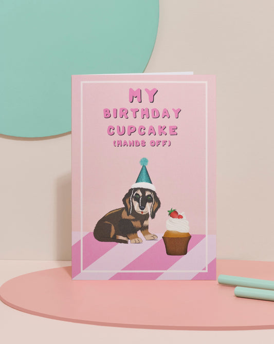 ‘Sausages and cupcakes’ card