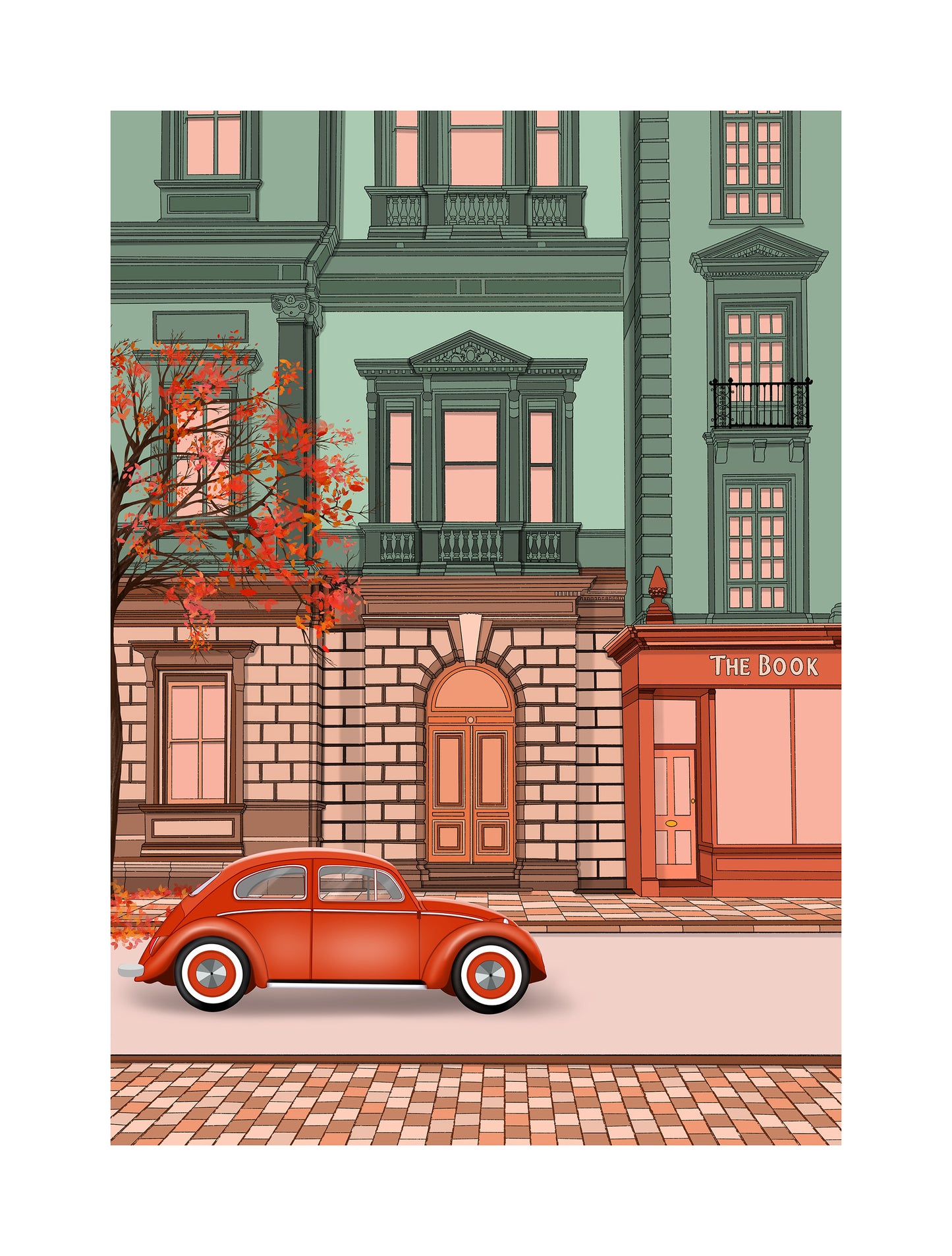 ‘Autumn bookshop’ print